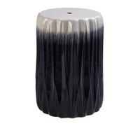 Interiors by Premier Side Table Azul Ombre Ceramic Dark Navy/Silver