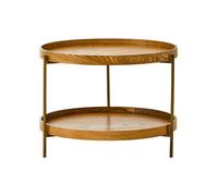 Interiors by Premier Side Table Viborg Round Natural 2 Shelf