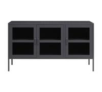 Adjustable Three Door White Metal Sideboard, IndustrialMid Century Sideboard, Versatile Modern Sideboard Premier Housewares Grey One Size