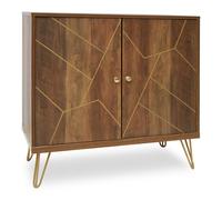 Interiors by Premier Sideboard Flori Light Walnut/Gold