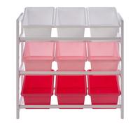 Interiors By Premier Slim Three Tier Storage Unit, Angled Buckets Storage Unit For Kids Room, Sleek Storage Boxes Premier Housewares Red One Size