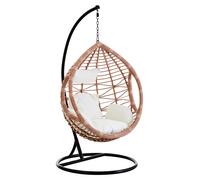Interiors by Premier Stable Natural Rattan Effect Hanging Chair, Stylish Lounge Chaiir, Versatile Garden Chair, Stable Lawn Chair Interiors by Premier Brown One Size