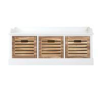 Interiors by Premier Storage Unit Bench Portsmouth 3 Drawer White/Natural