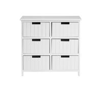 New England 6 Drawers Chest Premier Housewares White One Size