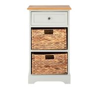 Interiors by Premier Storage Unit Vermont 1 Drawer 2 Baskets Grey/Natural