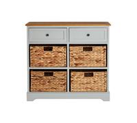 Interiors by Premier Storage Unit Vermont 2 Drawers 4 Baskets Grey/Natural