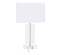 Interiors by Premier Table Lamp Helma Glass Base Clear/White H:40cm