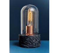 Interiors by Premier Table Lamp Lamonte Bell Marble Black/Copper 24cm