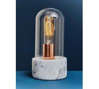 Interiors by Premier Table Lamp Lamonte Bell Marble Grey/Copper 24cm