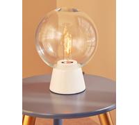 Interiors by Premier Table Lamp Lamonte Globe Marble White 28cm