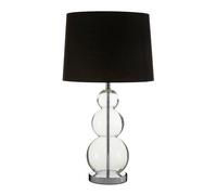 Interiors by Premier Table Lamp Luke Glass Base Black H:65cm