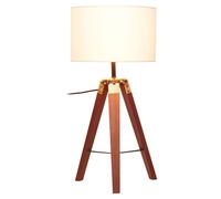 Interiors by Premier Table Lamp Malvern Pine Tripod Natural/Cream H:66cm