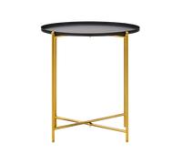 Interiors by Premier Trosa Side Table Round Black/Gold
