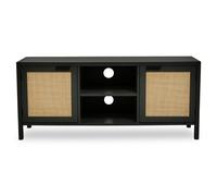 Contemporary Black Wood Media Unit, Durable MDF Constructed Modern TV Cabinet, Functional Media Unit Premier Housewares Black One Size