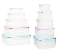 Interiors By Premier Veratile Fresh Seal Set Of 10 Food Containers With Airtight Lids, Airtight Lid Storge Containers For Kitchen Interiors by Premier Clear One Size