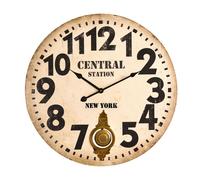 Interiors by Premier Vintage Style Wall Clock Premier Housewares Brown One Size