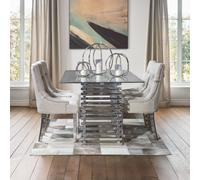 Interiors by Premier Vogue Dining Table Premier Housewares Silver One Size