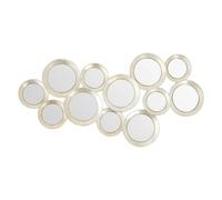 Interiors by Premier Wall Mirror Marcia Hammered Iron Silver 54x107cm