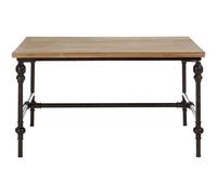 Interiors by Premier Wood Top Coffee Table, Industrial Style Coffee table, Square Coffee Table, Wood Top Metal Coffee Table Premier Housewares Natural One Size