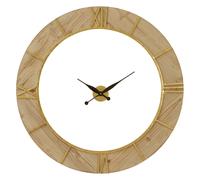Interiors by Premier Yaxi Wall Clock with White Face Premier Housewares Natural One Size