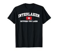 Interlaken Between Two Lakes Switzerland Swiss Flag T-Shirt