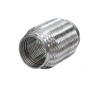 Interlock Flexible Exhaust Pipe Flexible Trouser Tube Flex Piece Stainless Steel HD Quality with Reinforced Construction (Double Wall System---> Shockproof and Flexible) (Diameter 55 mm x 150 mm)