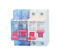 Interlock Switch Circuit Breaker Electric Vehicle 2P Electric Motorcycle air Switch Switching Dual Power Supply Circuit Breaker DC Protection Needs to be Determined(DZ47-2P/63 transparent)