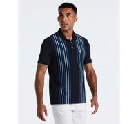 Interlock Vertical Stripe Polo Shirt In Dark Sapphire