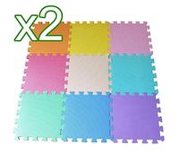 Interlocking Baby Foam Mats Playing EVA Foam Soft Play Mat Non-Slip Waterproof Crawling for Children Safe Odourless Tiles (Pack of 2)