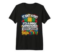 Interlocking Brick System Building Bricks Master Builder Premium T-Shirt
