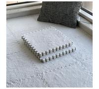 Interlocking Carpet Tiles,8pcs 30cm Square Plush Foam Floor Tiles Mat,Bedroom Soundproof Puzzle Play Mat,Thick Area Rugs