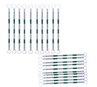 Interlocking Cone Bars - 20 Light & Portable Safety Barriers with Replacement Ring for Road Construction, Green-White, Adjustable Length 120-198 cm