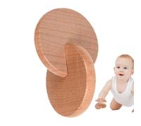 Interlocking Discs Toy - Montesori Wooden Stacking Game, Natural Beech Grip Toy, Fine Motor Development Aid | Babye Learning Activity, Educational Gift For Boys And Girls