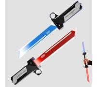 Interlocking Dual-Bladed Lightsaber Toy with Red & Blue Lights, Retractable Glowing Sword for Kids Role-Play, Birthday Gift