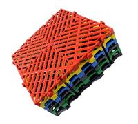 Interlocking Floor Tiles with Drain Holes,Modular Interlocking Floor Tiles,for Industrial,Construction and Residential Applications(Grey,4 Pieces)