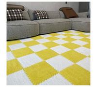 Interlocking Foam Carpet Tiles, Pack Of 10 Interlocking Puzzle Foam Carpet Tiles Multicolor 30x30 cm 0.4 inch(White+Yellow)