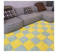 Interlocking Foam Carpet Tiles, Pack Of 10 Interlocking Puzzle Foam Carpet Tiles Multicolor 30x30 cm 0.4 inch(Yellow+Light Green)