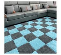 Interlocking Foam Carpet Tiles, Pack Of 10 Interlocking Puzzle Foam Carpet Tiles Multicolor 30x30 cm 0.4 inch(Gray+Dark Blue)