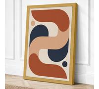 Interlocking Forms Abstract Canvas Wall Art Print 30x20 Inch (76 x 51 cm)