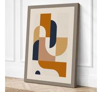 Interlocking Forms Geometric Canvas Wall Art Print 30x20 Inch (76 x 51 cm)