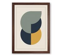 Interlocking Forms Geometric Framed Wall Art Print A3 (42×29.7cm) Walnut, Wall Decor for Living Room, Bedroom, Office & Home, Ready to Hang, Art Gift