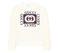 Interlocking G Cotton-Jersey Sweatshirt - male - Gucci - Kids Sweatshirts - White - 6 Y | 116 CM - Kids 6 Y | 116 CM