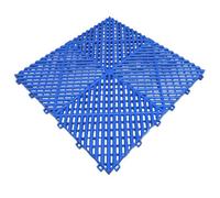 Interlocking Garage Flooring Tiles, Vented Modular Tile For Showroom / Detailing - Blue