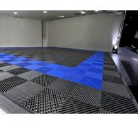 Interlocking Garage Flooring Tiles, Vented Modular Tile For Showroom / Detailing - Blue (Pack Of 120)