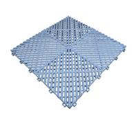 Interlocking Garage Flooring Tiles, Vented Modular Tile For Showroom / Detailing - Grey