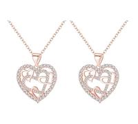 Interlocking Hearts Necklace, Sisters of My Soul & Friends of My Heart,Meaningful Friendship & Sisterhood Birthday/Christmas/Mother's DayJewelry Gift (silver,1 pc)