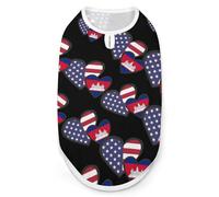 Interlocking Hearts U.S.A. Cambodia Flag Dog And Cat Clothes Pet Summer Sleeveless T Shirt Basic Vest S
