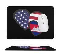 Interlocking Hearts U.S.A. Cambodia Flag Fashion Mouse Mat Pad Slim Anti-Slip Office Desk Accessories