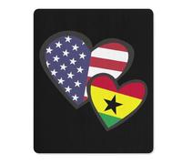 Interlocking Hearts U.S.A. Ghana Flag Mouse Mat Small Mouse Pad Soft Mousepad For Laptop Studying Gaming 25X30Cm