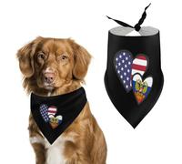 Interlocking Hearts U.S.A. Russian Flag Cute Dog Bandana Triangle Adjustable Washable Cat Scarf Pet Accessories